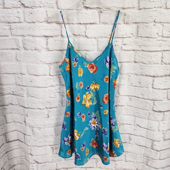 Vintage California Dynasty Satin Slip Dress Small Festival Fairy Floral Boho NWT - Picture 2 of 10